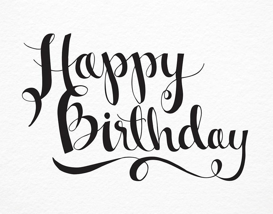 Happy Birthday Script by 9th Letter Press  Postable