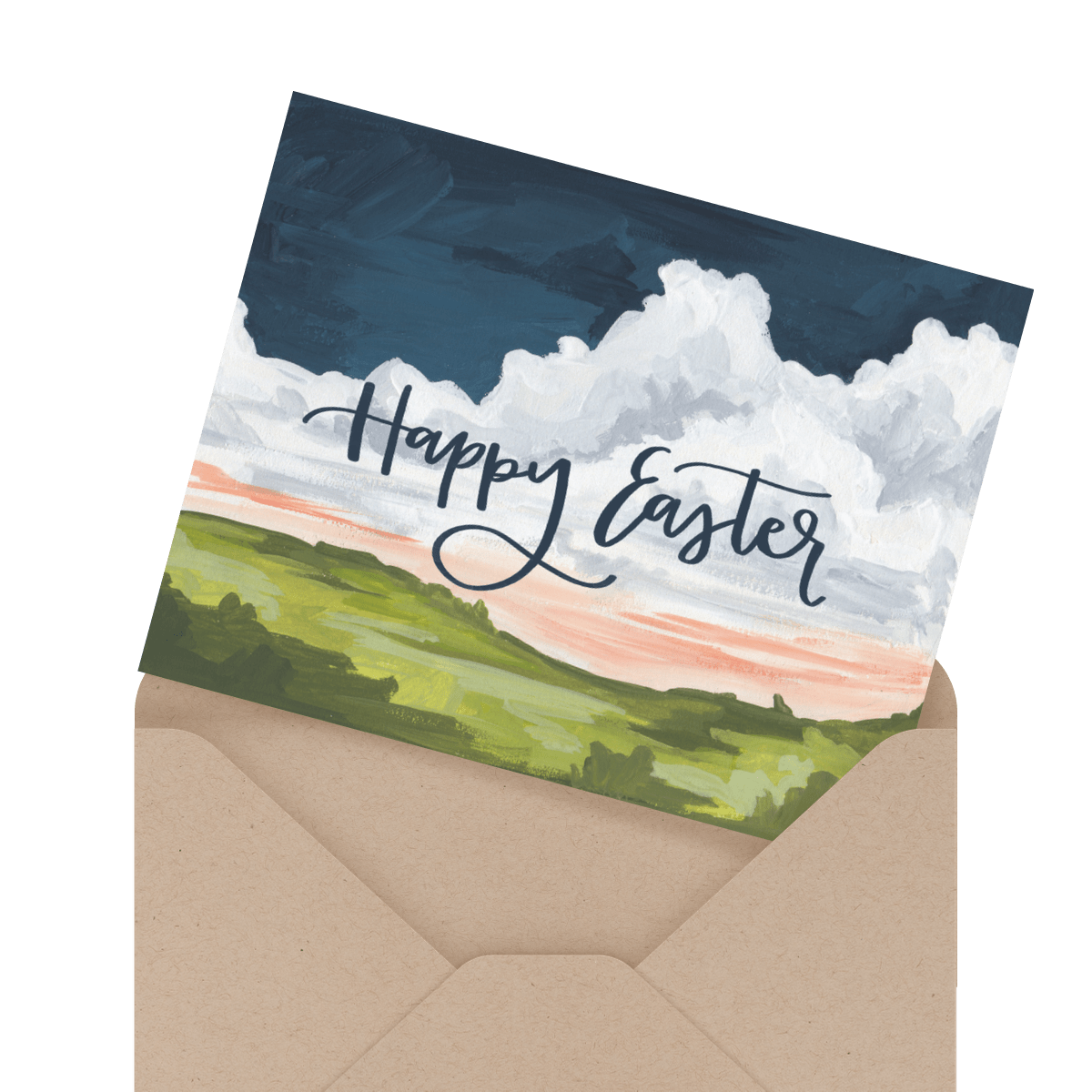 pastel floral happy easter card