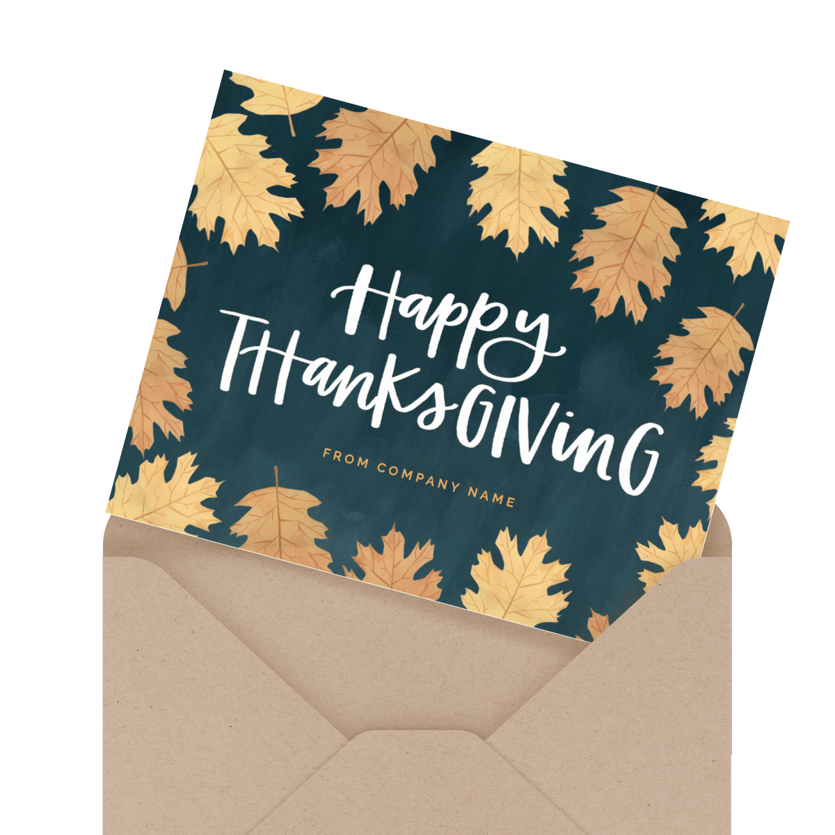 painted turkeys happy thanksgiving card in envelope