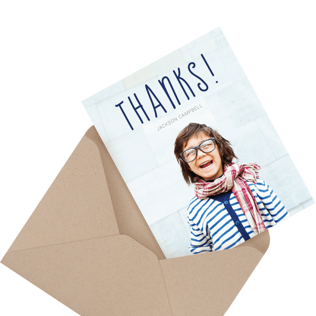 simple photo baby thank you card