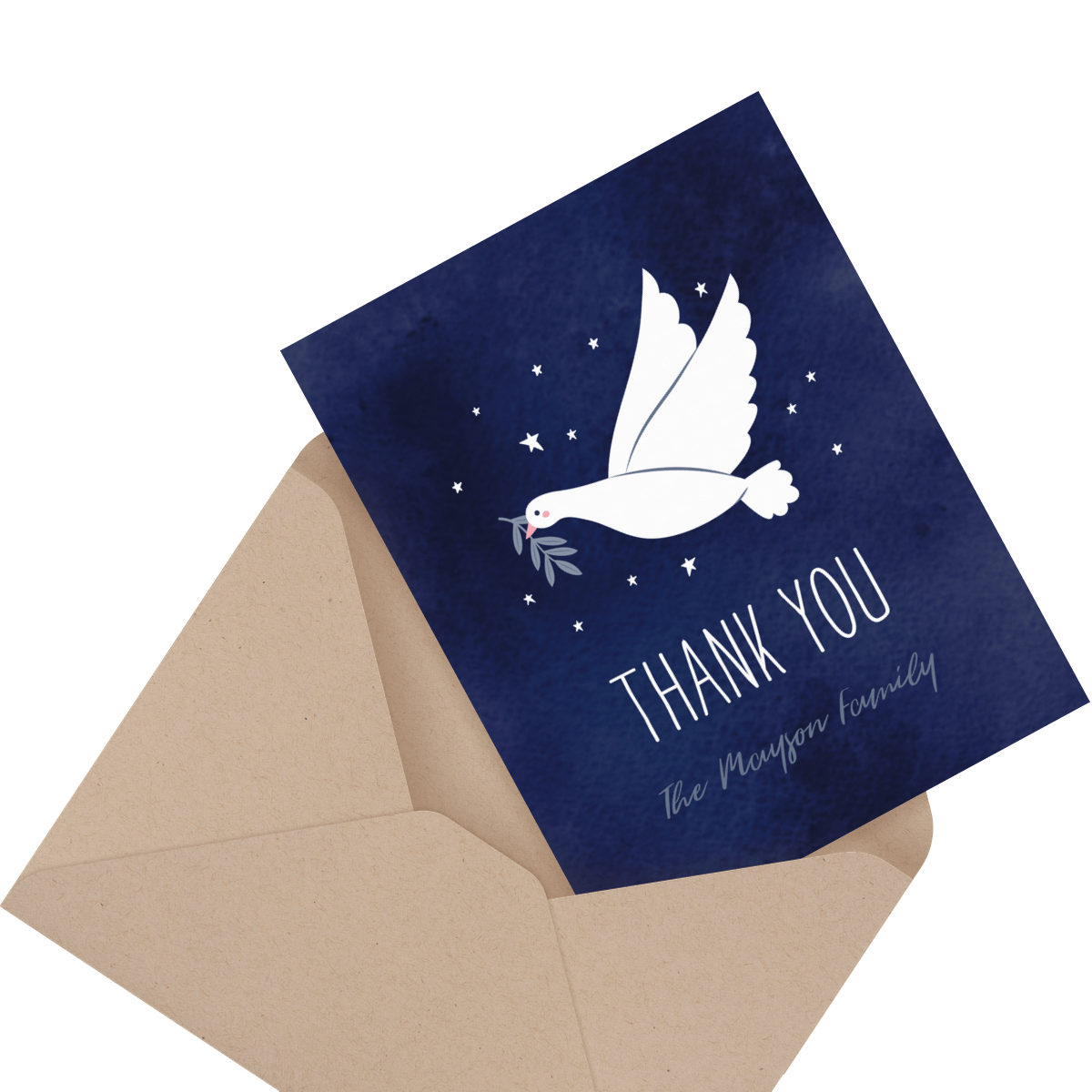 floral religious thank you card