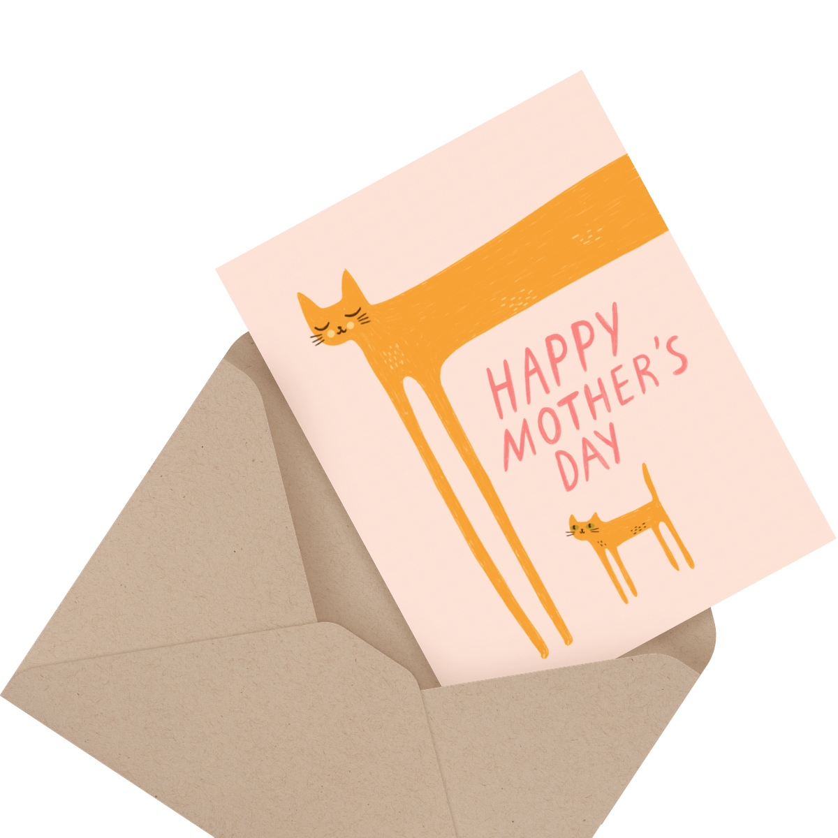 modern photo mother's day card in envelope