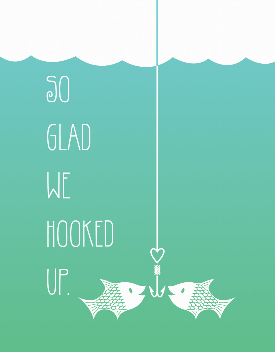 Cute Hooked Up Love Card
