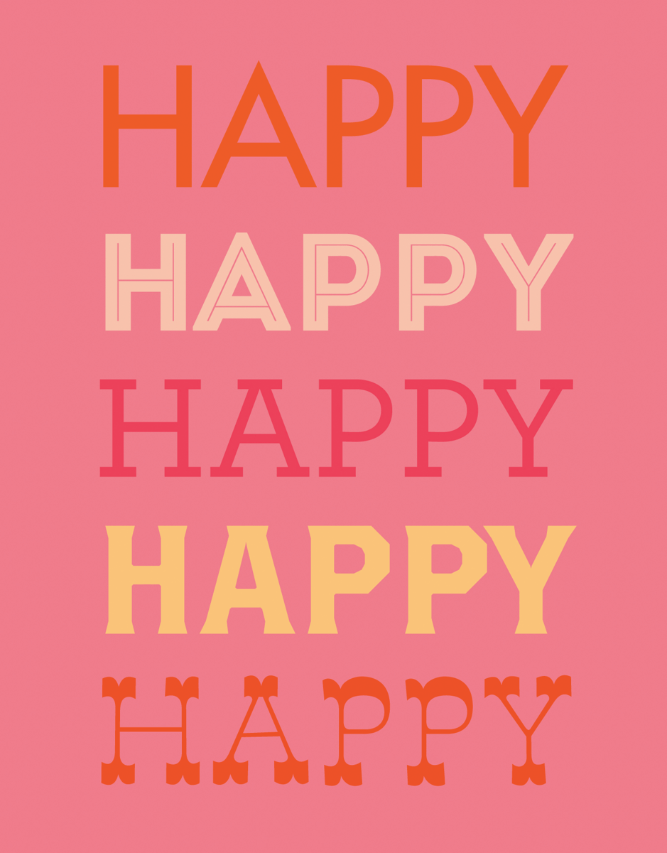 Modern Pink Happy Birthday Card