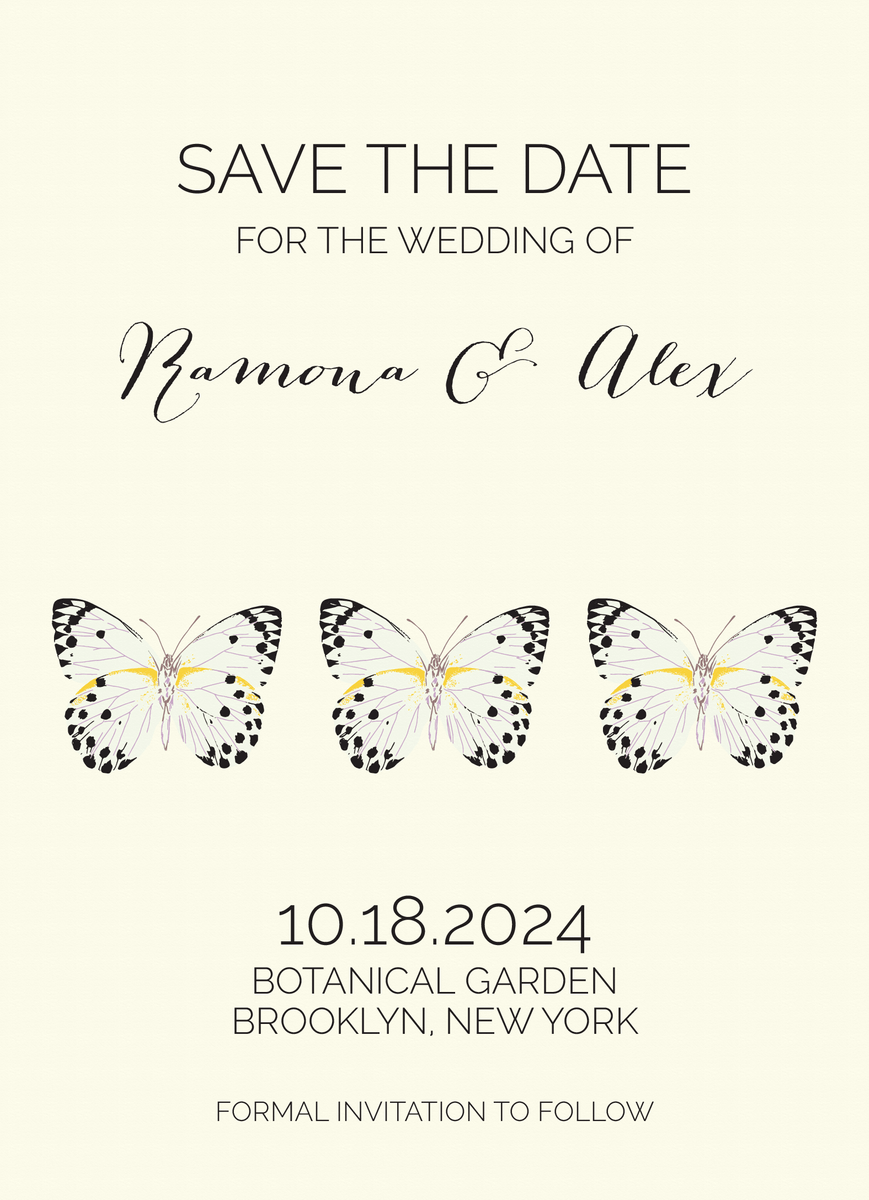 Butterfly Save The Date
