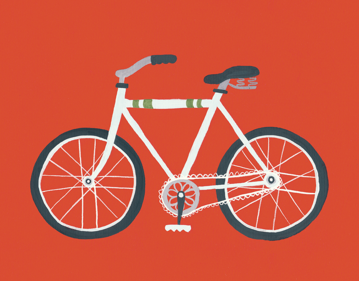 Painted Red Bike Everyday Card
