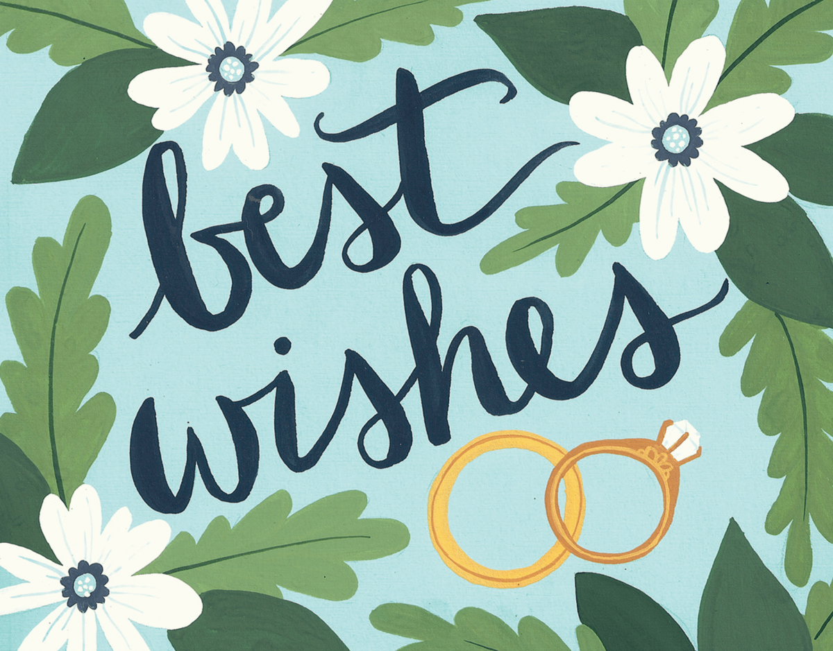 Best Wishes Intwined Rings Congrats Card