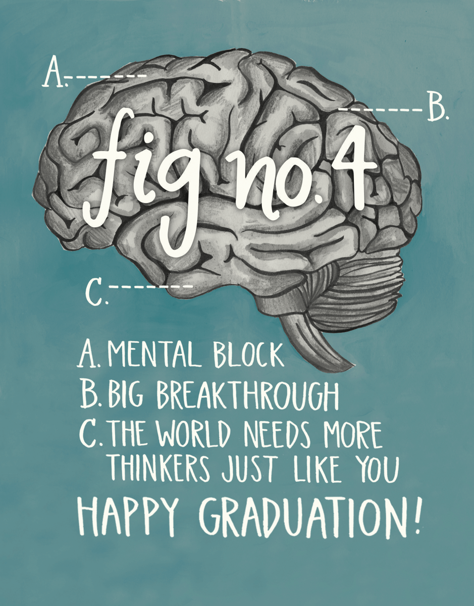 Brain Figure Graduation Congrats Card