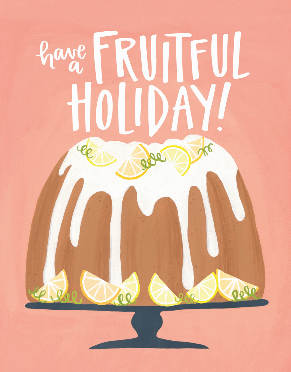 hand painted have a fruitful holiday greeting card