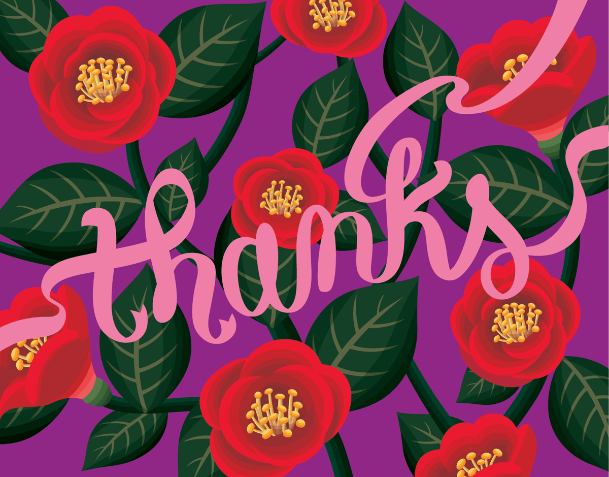 Red Sophisticated Thank You Card