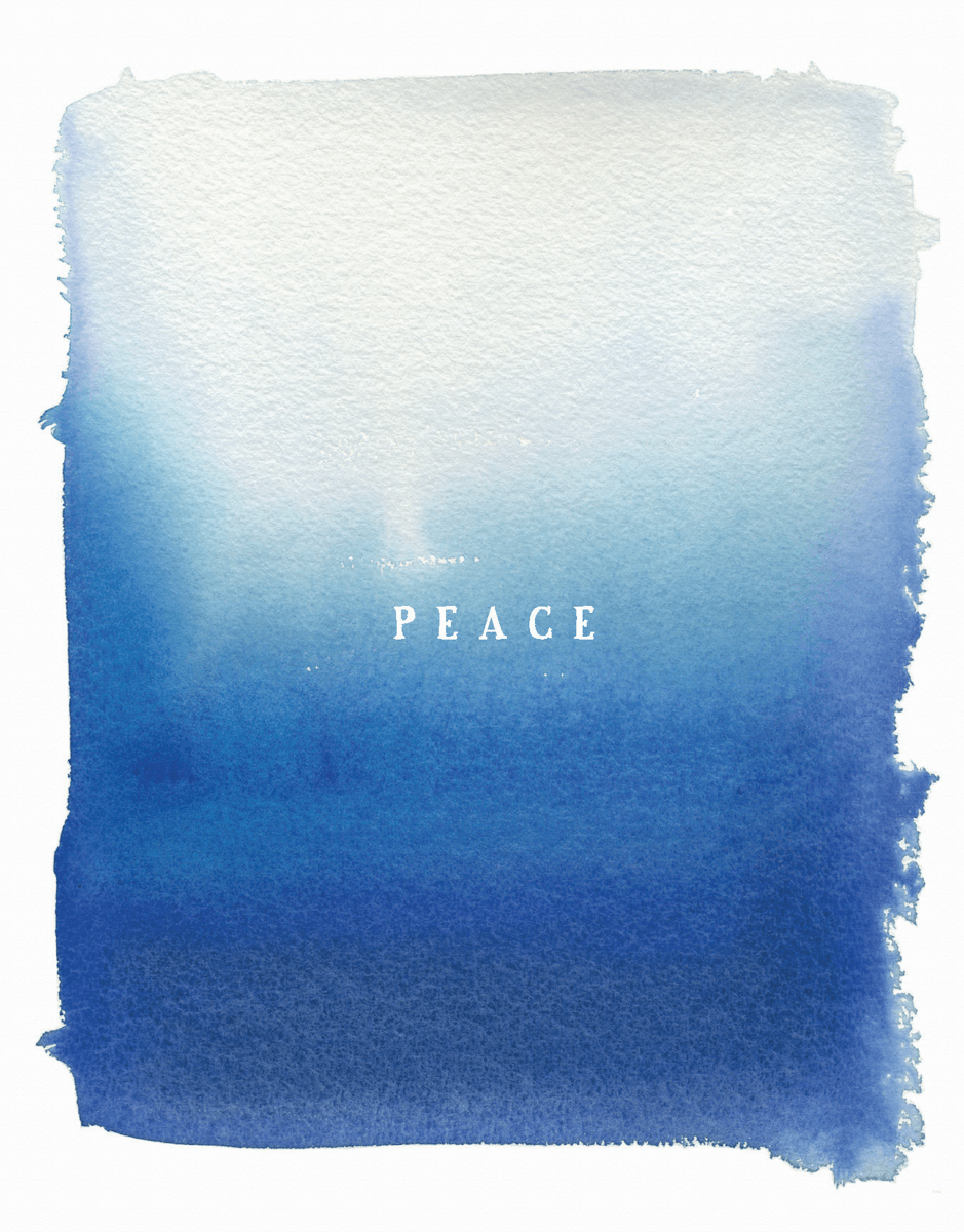 blue hombre watercolored peace holiday greeting