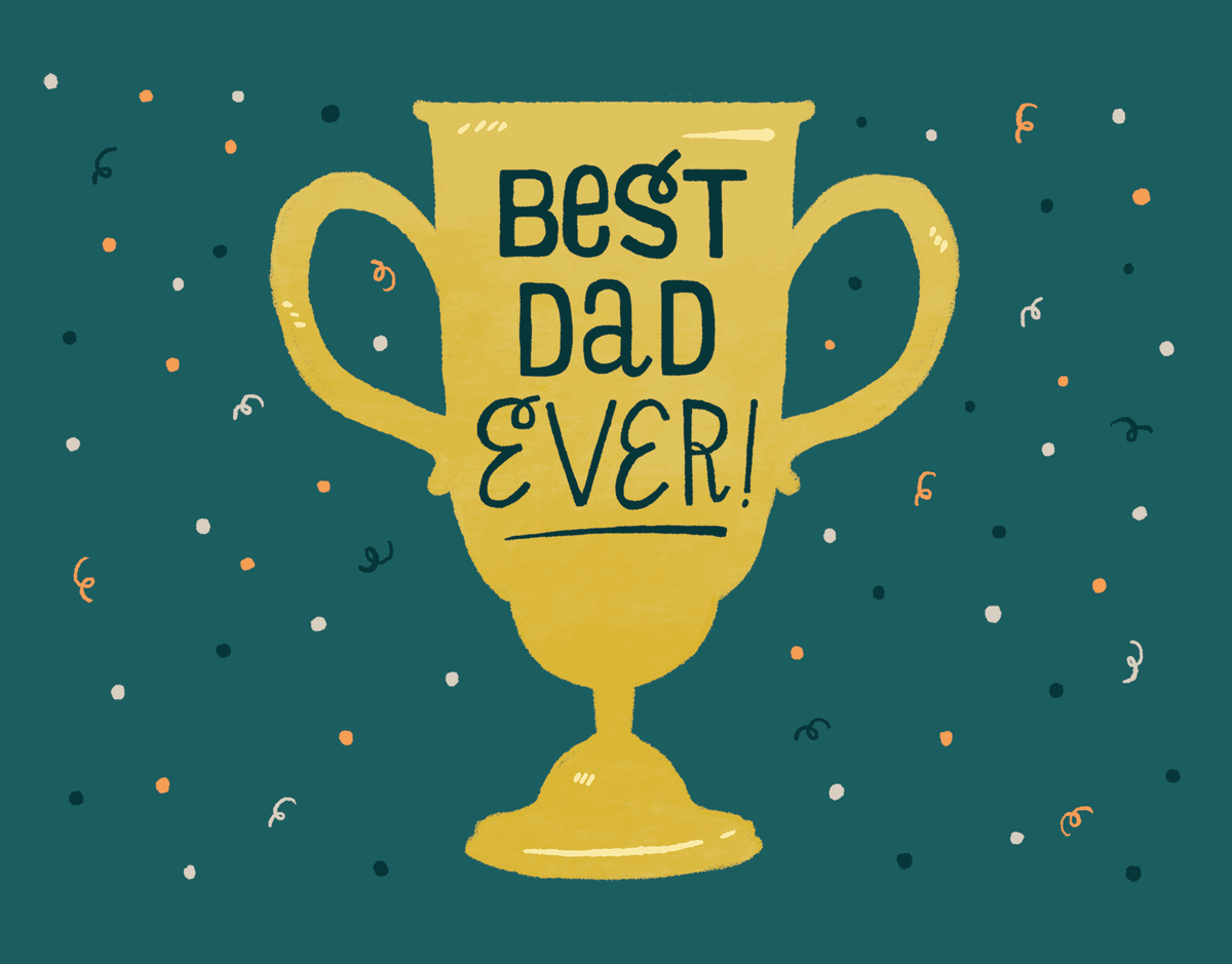 painted Best Dad father's day card