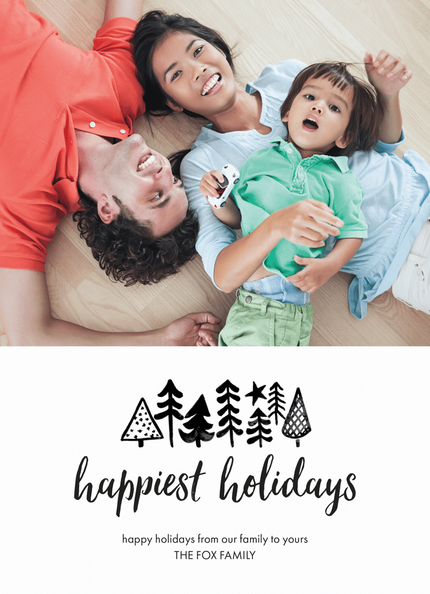 modern black and white happy holidays photo template