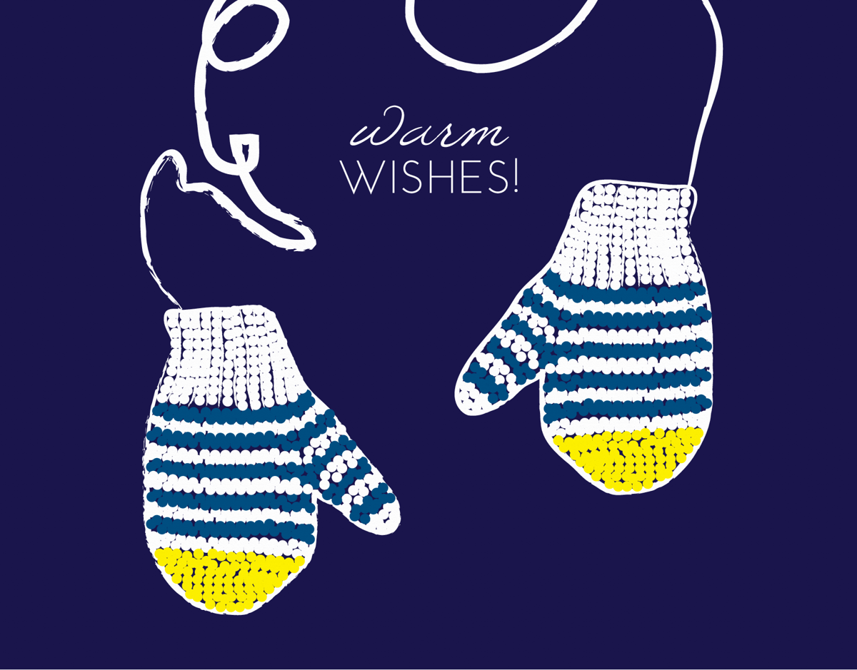 Warm Wishes Mittens Holiday Card
