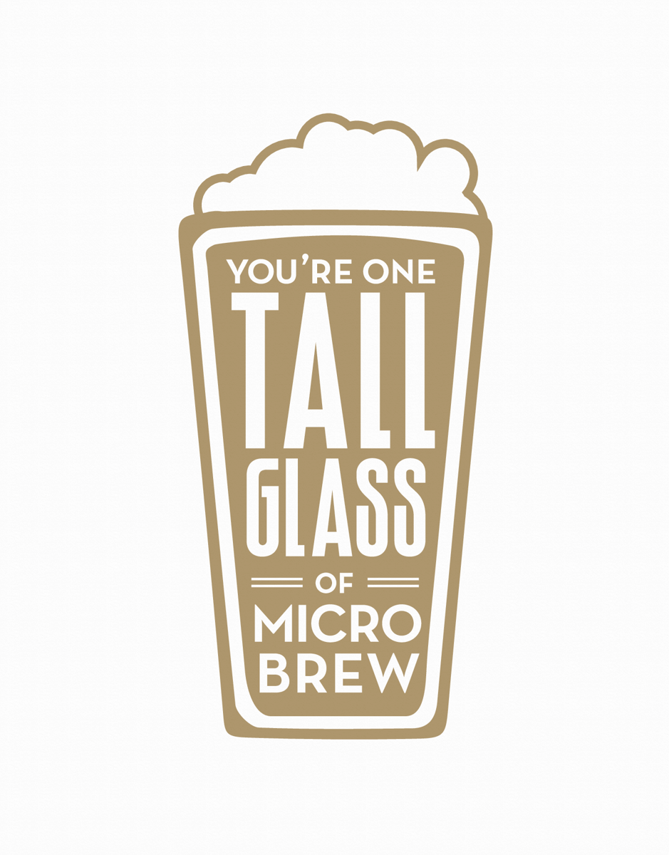 Illustrated Tall Glass of Microbrew Friend Card
