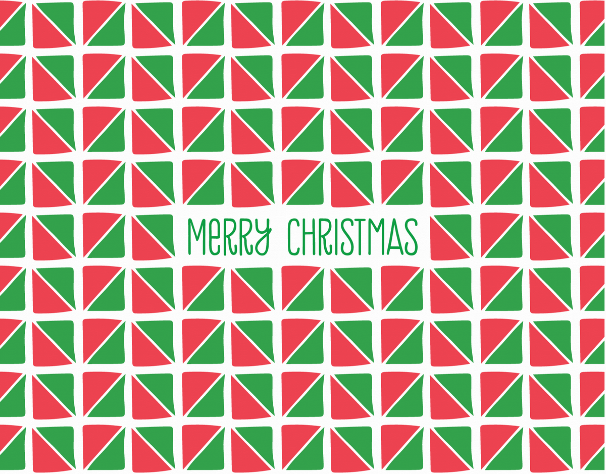 Triangle Patterned Merry Christmas Card