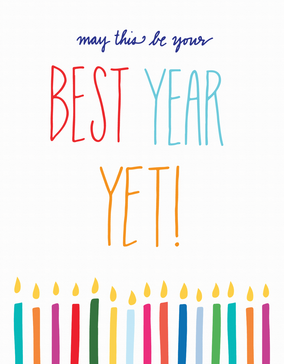 Colorful Hand Lettering Best Year Yet Holiday Card