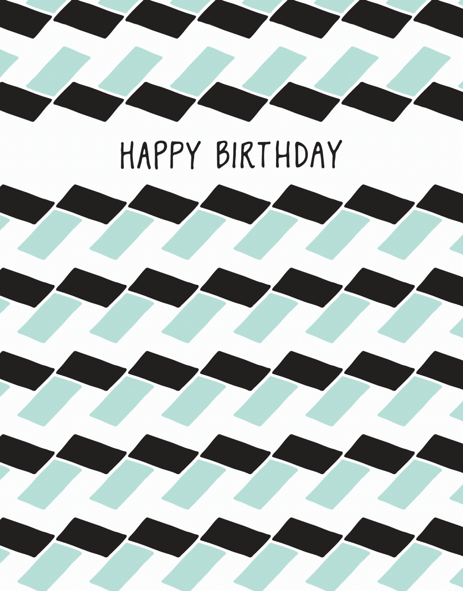Geometric black and white Birthday Card