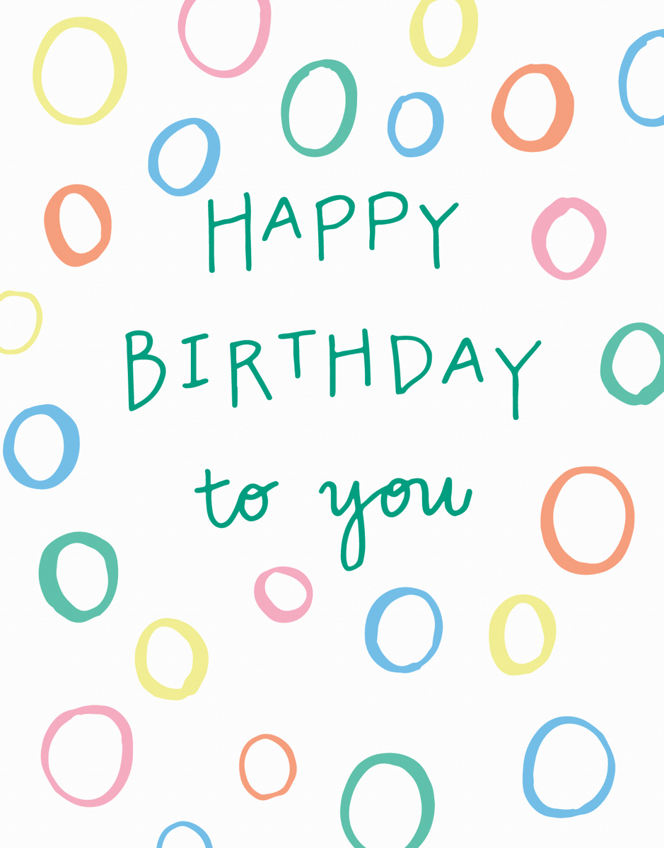 Pastel shapes Happy Birthday Card