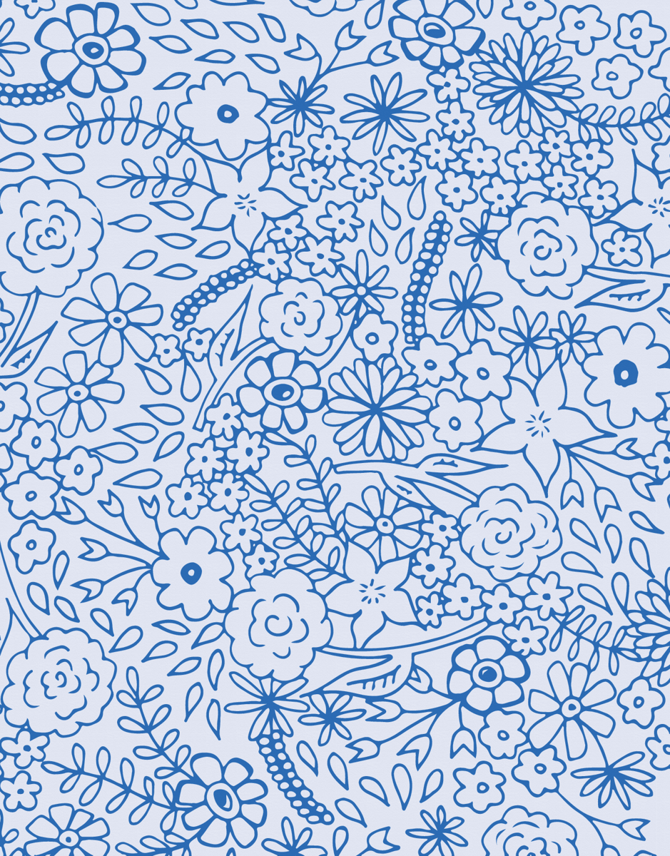 Blue Field of Flowers Stationery