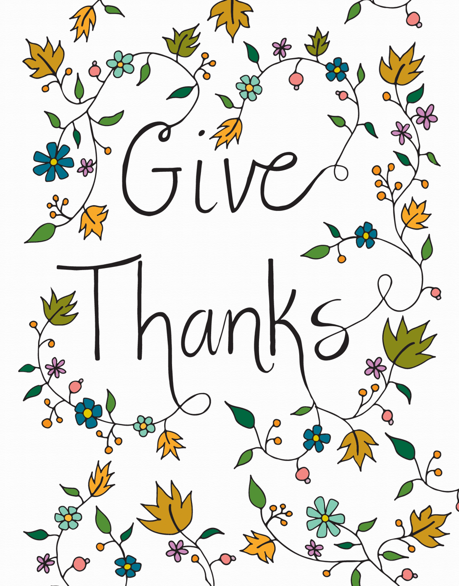 Fall Give Thanks greeting card