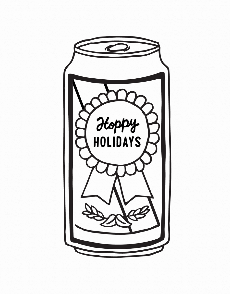 punny black and white happy holidays card