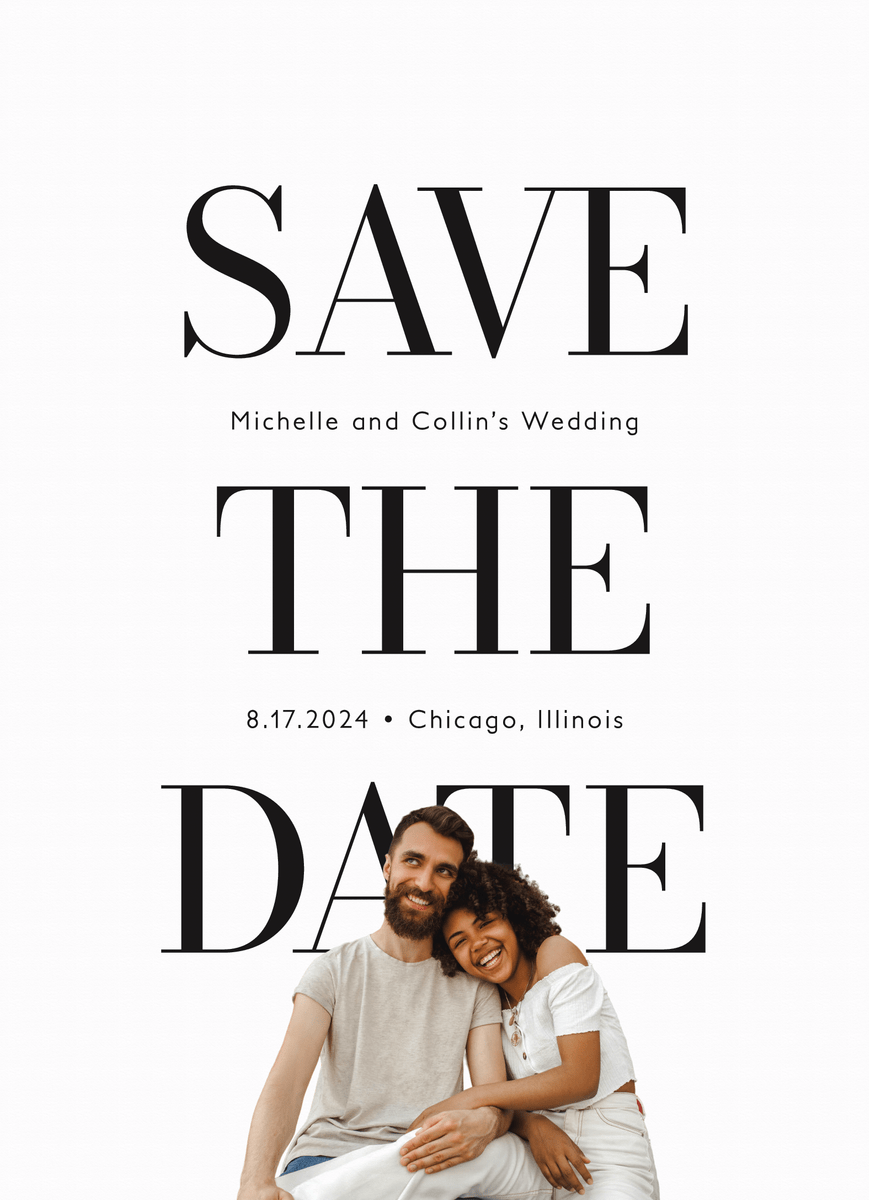 Stacked Text Save The Date