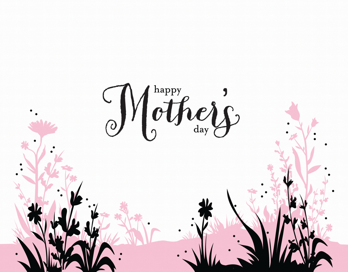Pink and Black Meadow Mother's Day Card
