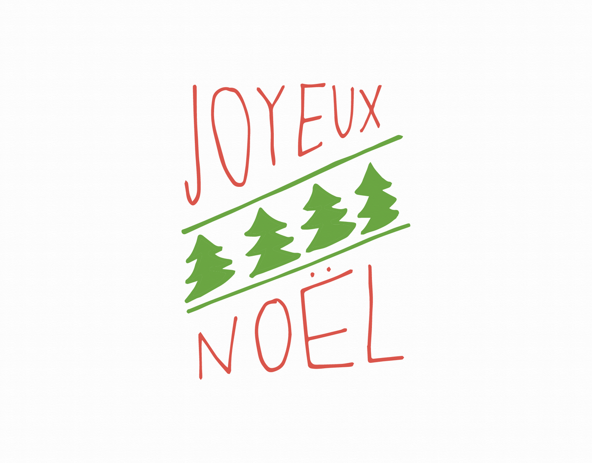 Joyeux Noel Doodle Christmas Card