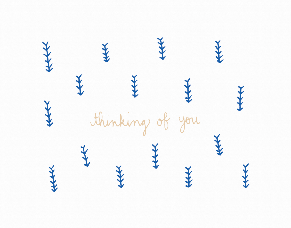 Blue Arrow Drawing Thinking of You Card
