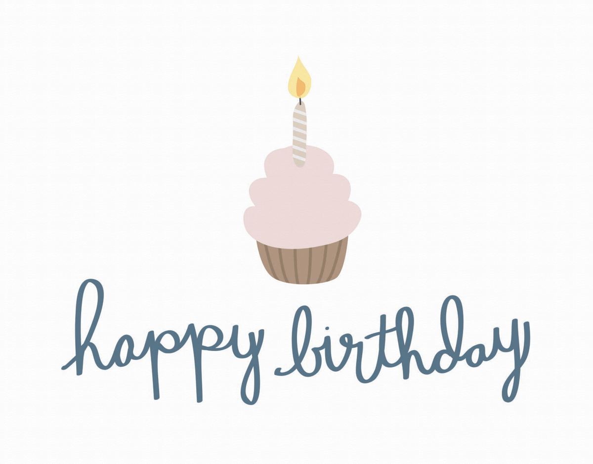 Adorable Cupcake Happy Birthday Card