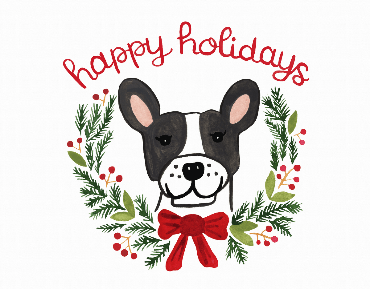 Holiday French Bulldog by Leveret Paperie | Postable