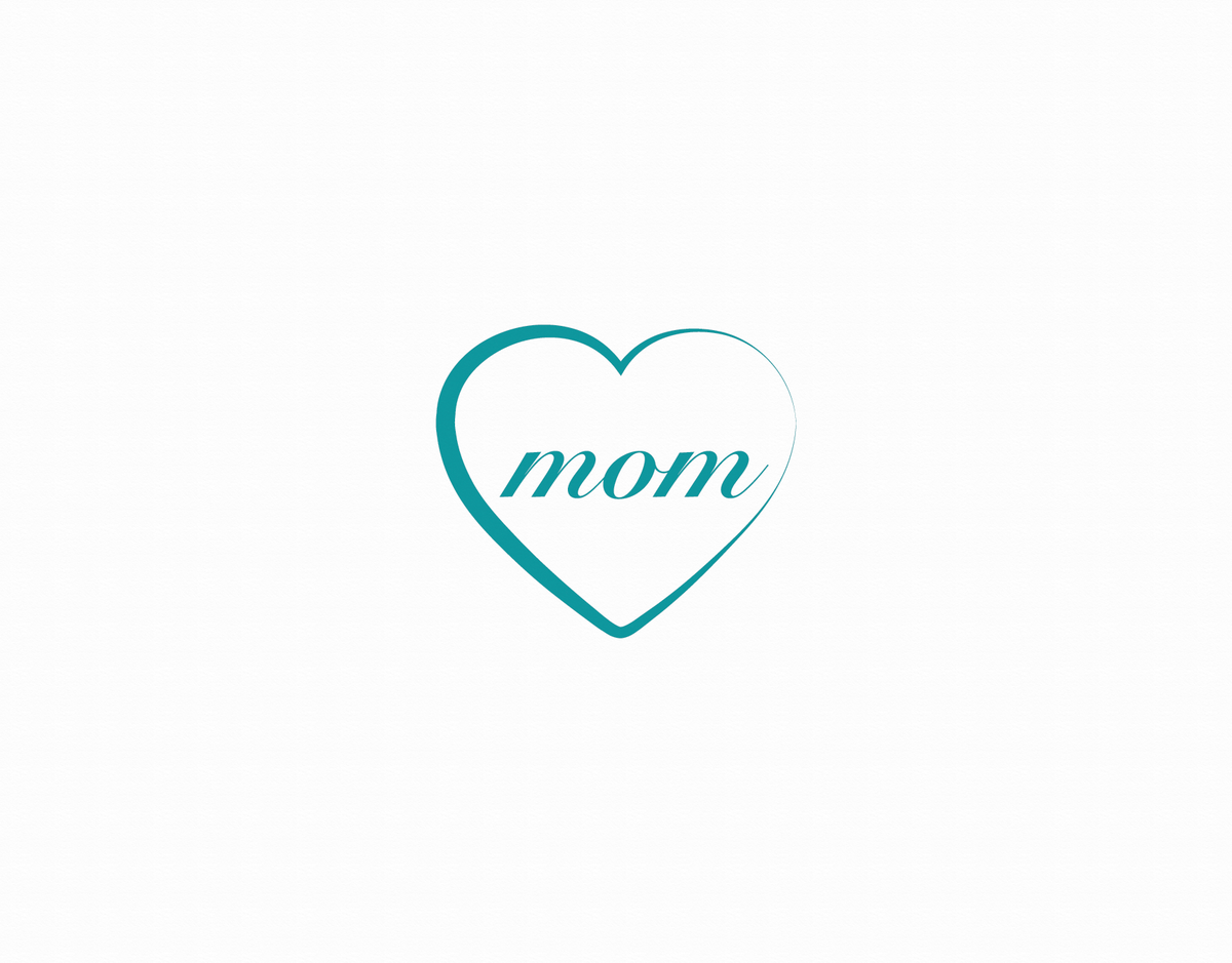 Simple Blue Heart Mother's Day Card