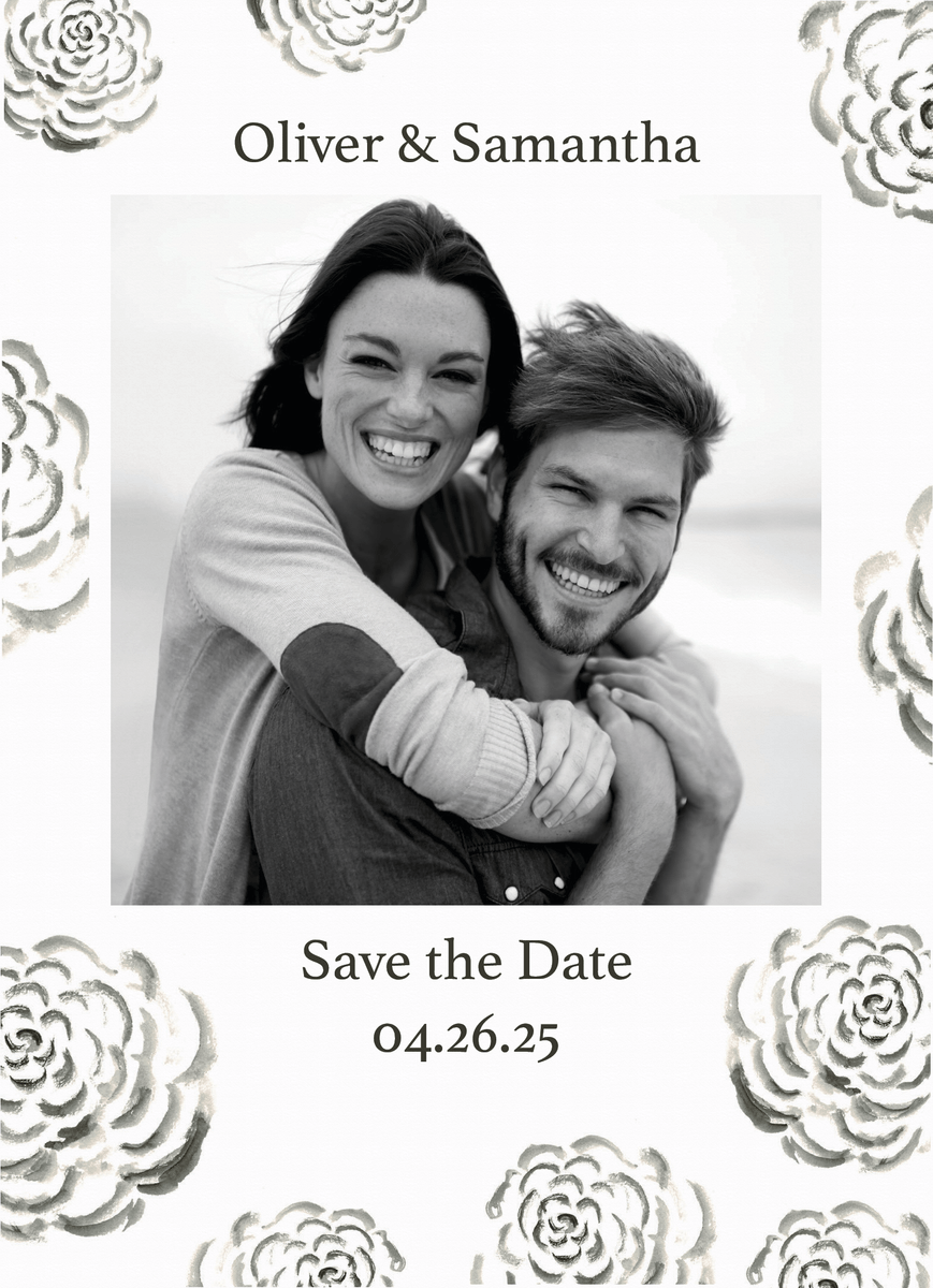 Save The Date Black Watercolor