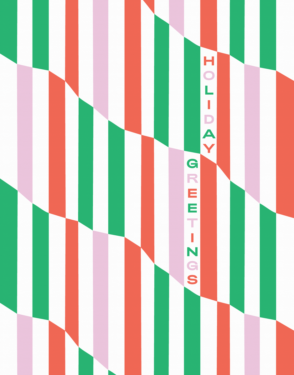 Abstract Stripes Pattern Holiday Greetings