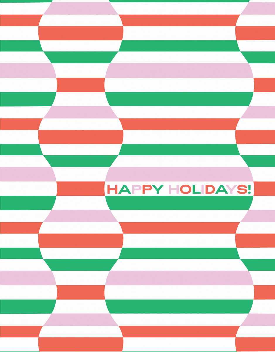 Abstract Waves Pattern Happy Holidays