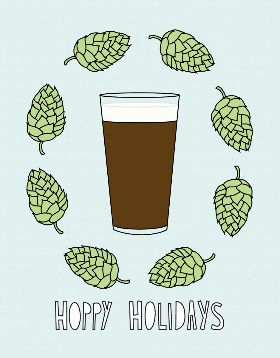 Funny Beer Happy Holidays Card