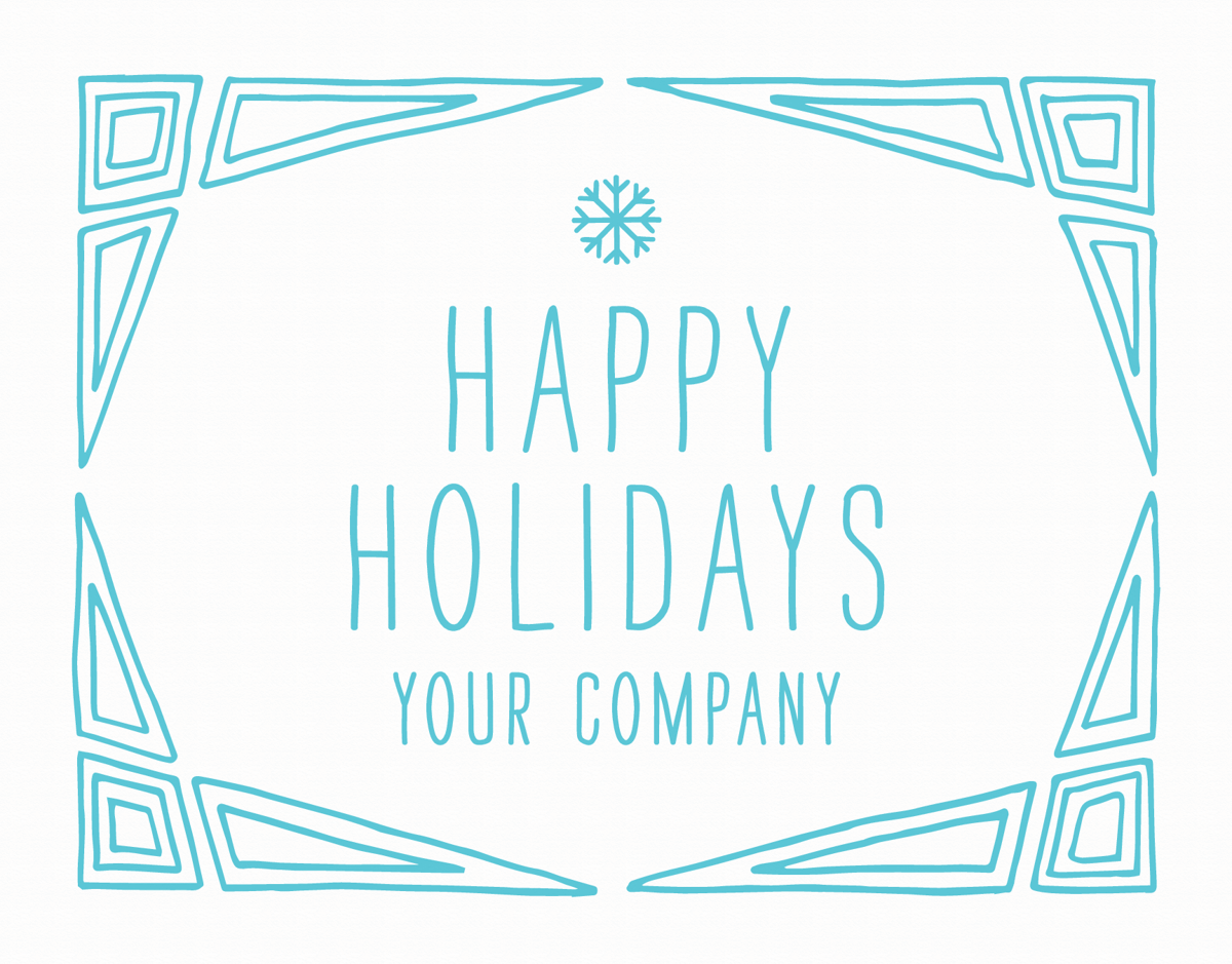 blue and white business holiday card