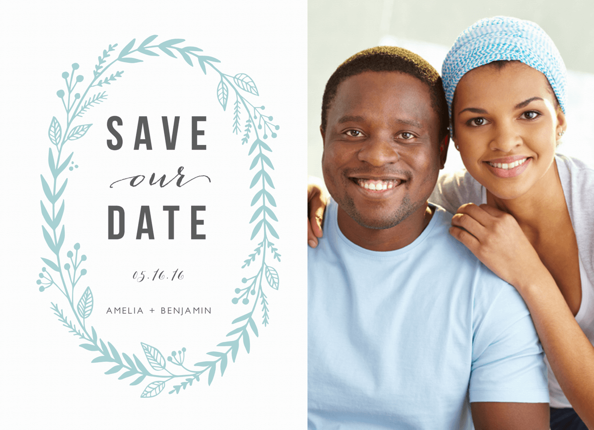 Blue Laurel Photo Save The Date