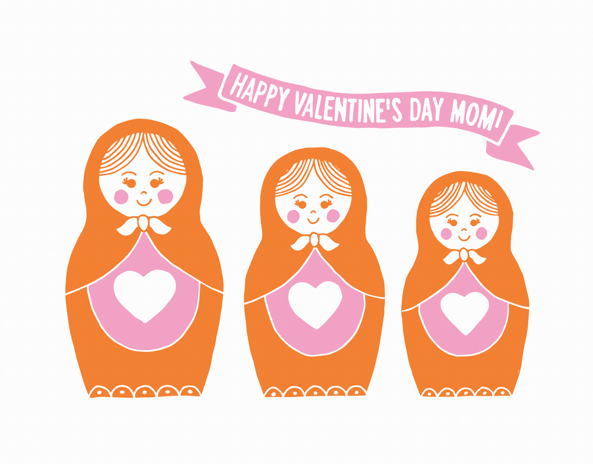 Matryoshka Doll Valentine's Card