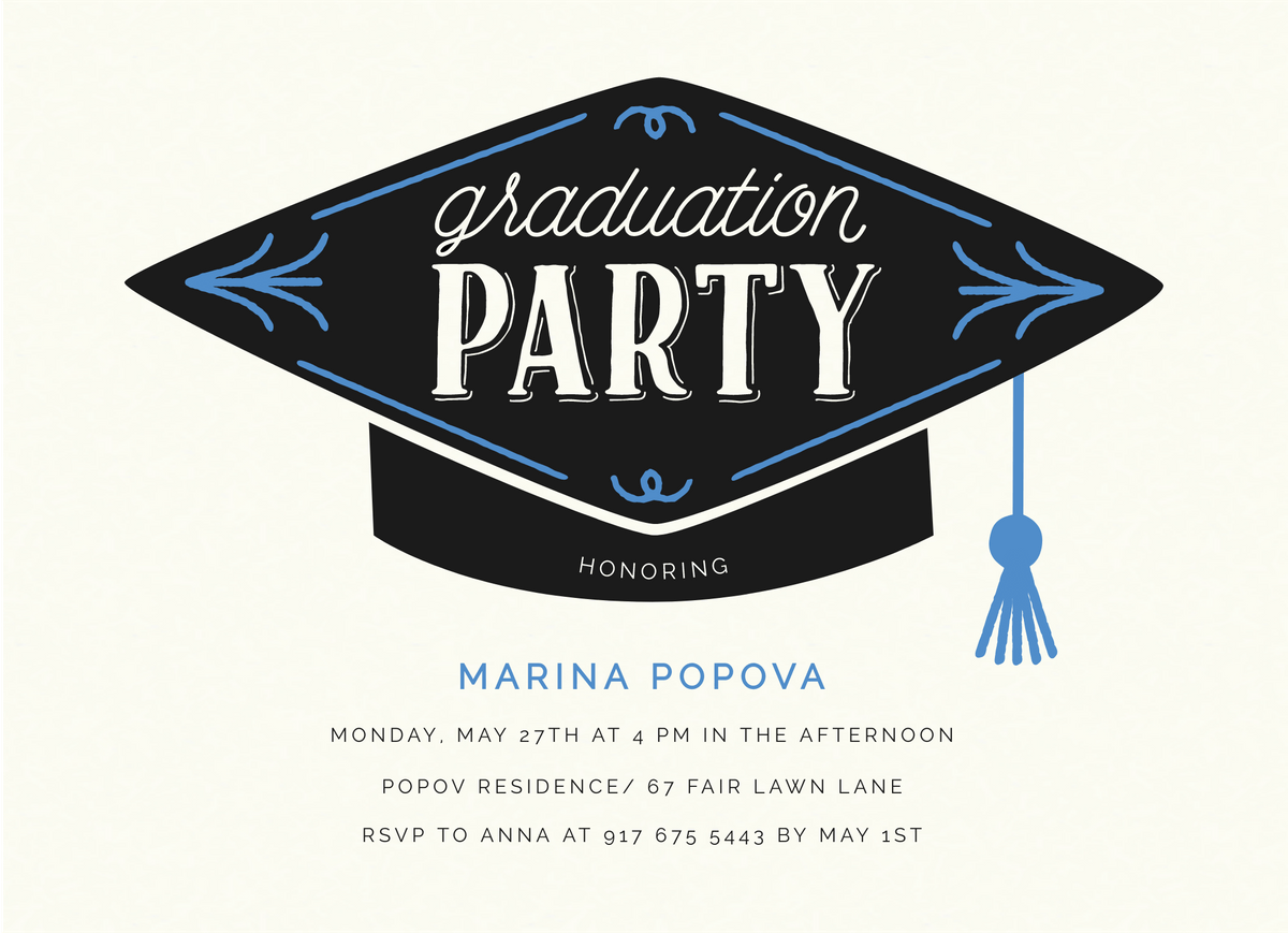 Graduation Hat Invite