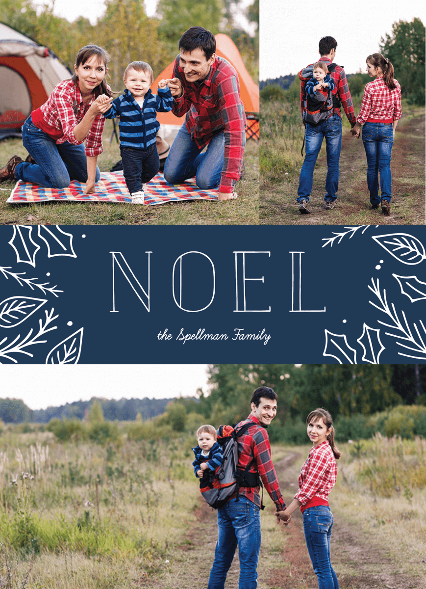 multi photo blue noel holiday template