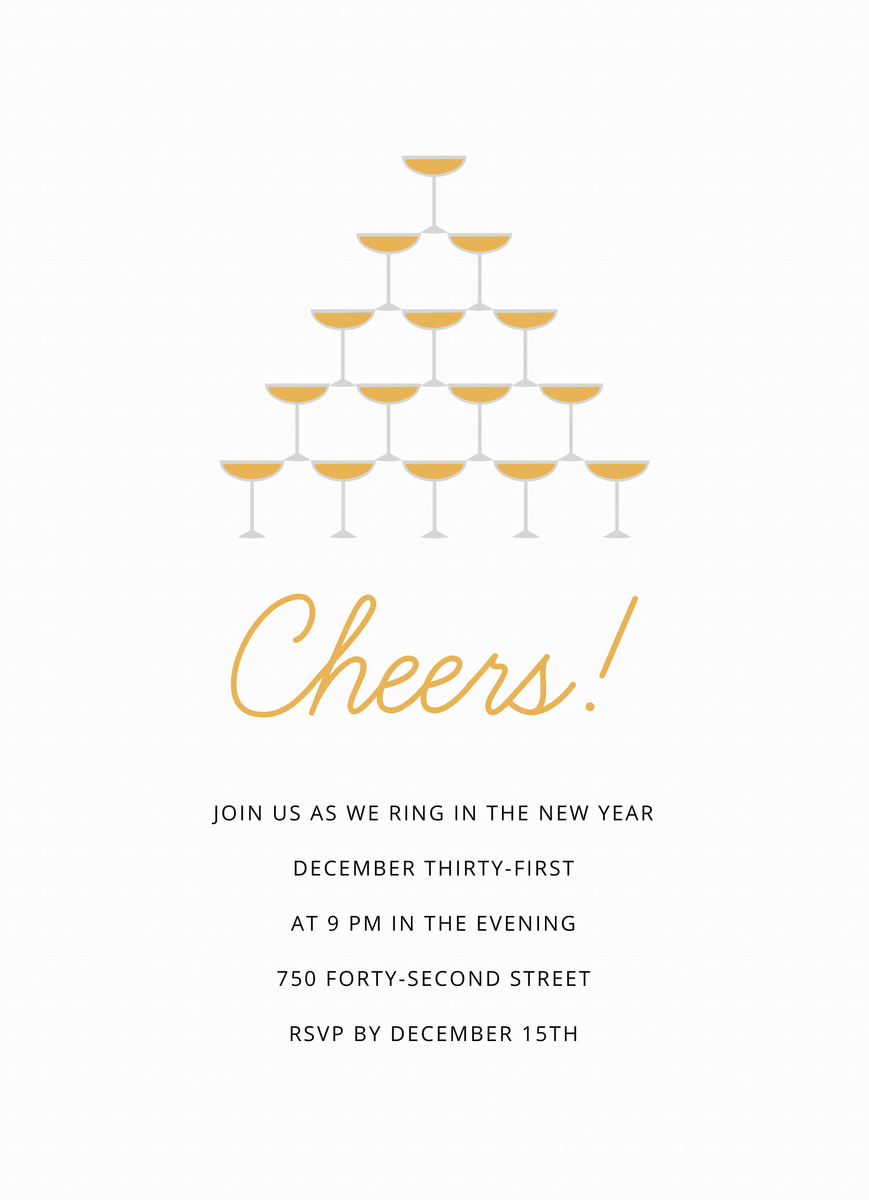 Cheers Champagne Invite