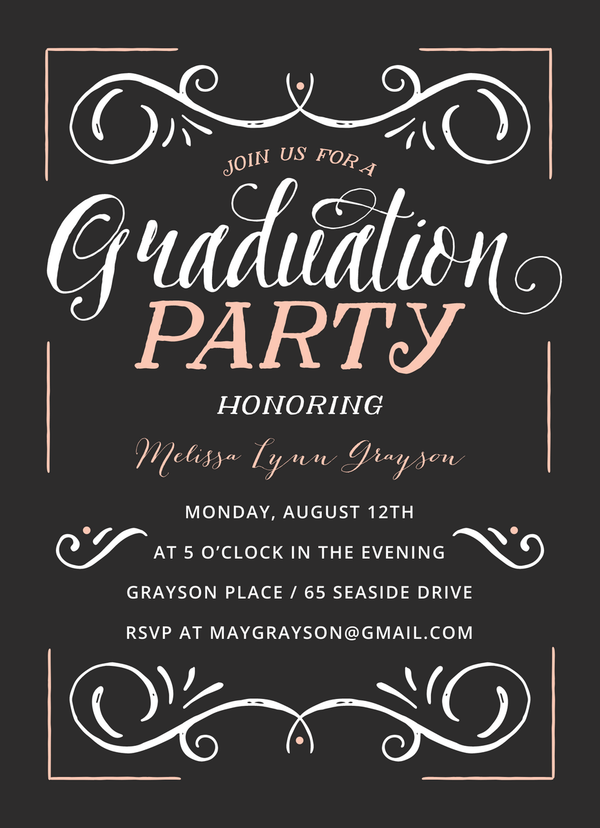 Vintage Grad Party Invite