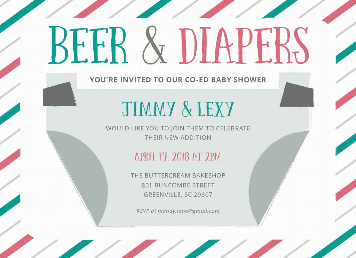Beer & Diapers Co-Ed Baby Shower