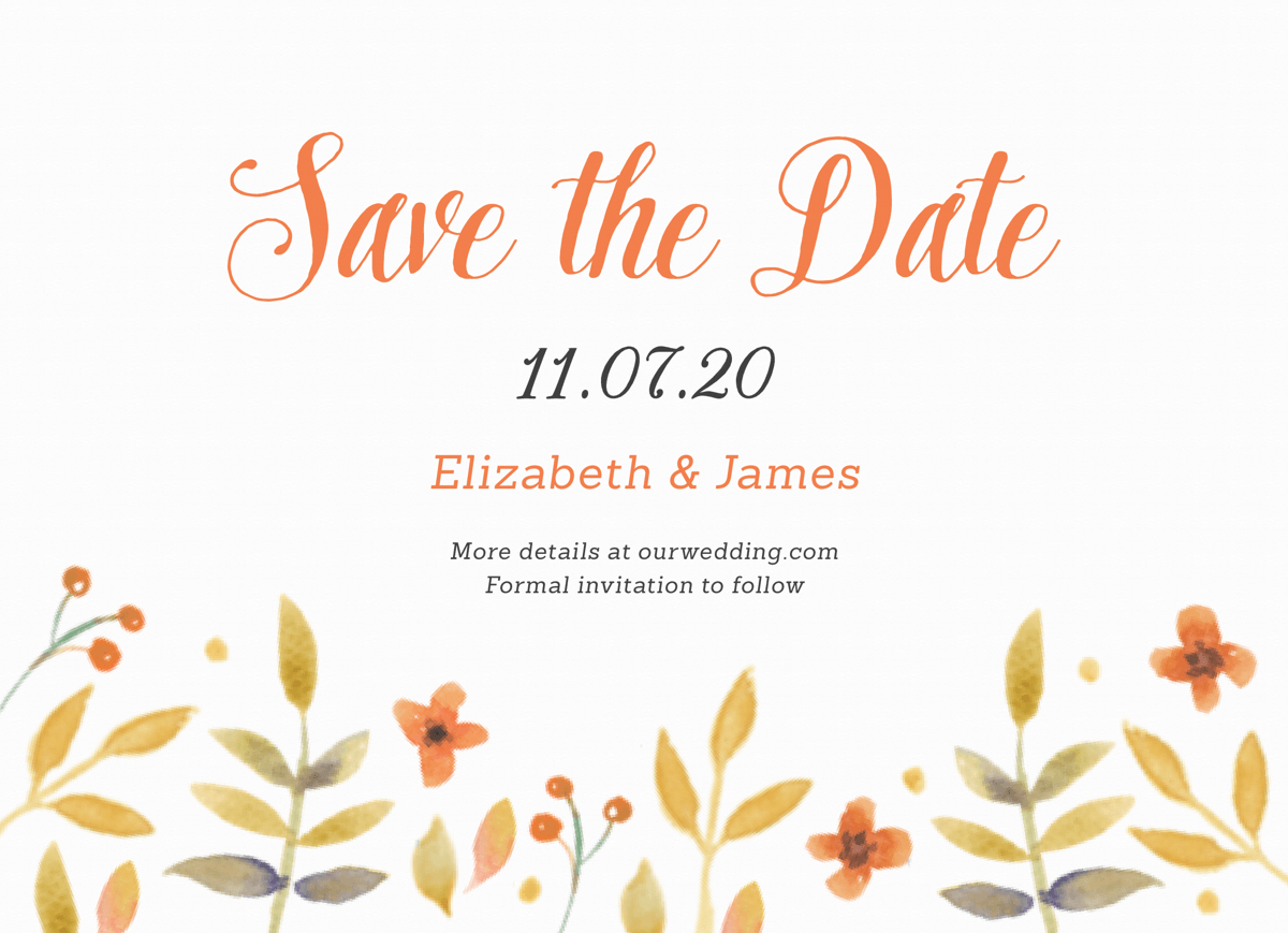 Watercolor Florals Save The Date