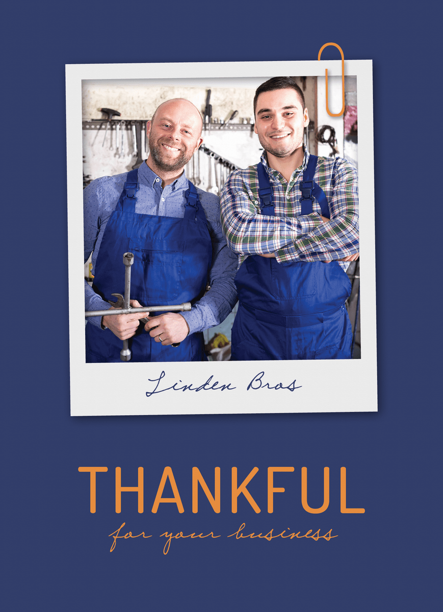 customizable business thank you note with photo