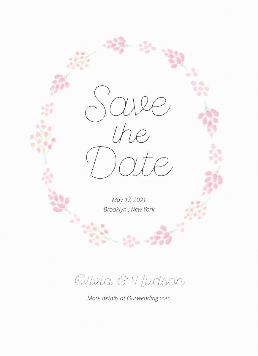 Lilac Calligraphy Save The Date