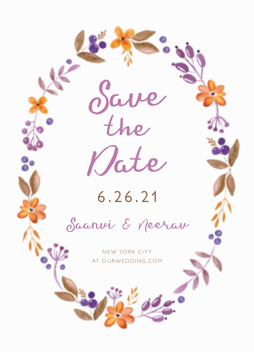 Floral Wreath Save The Date