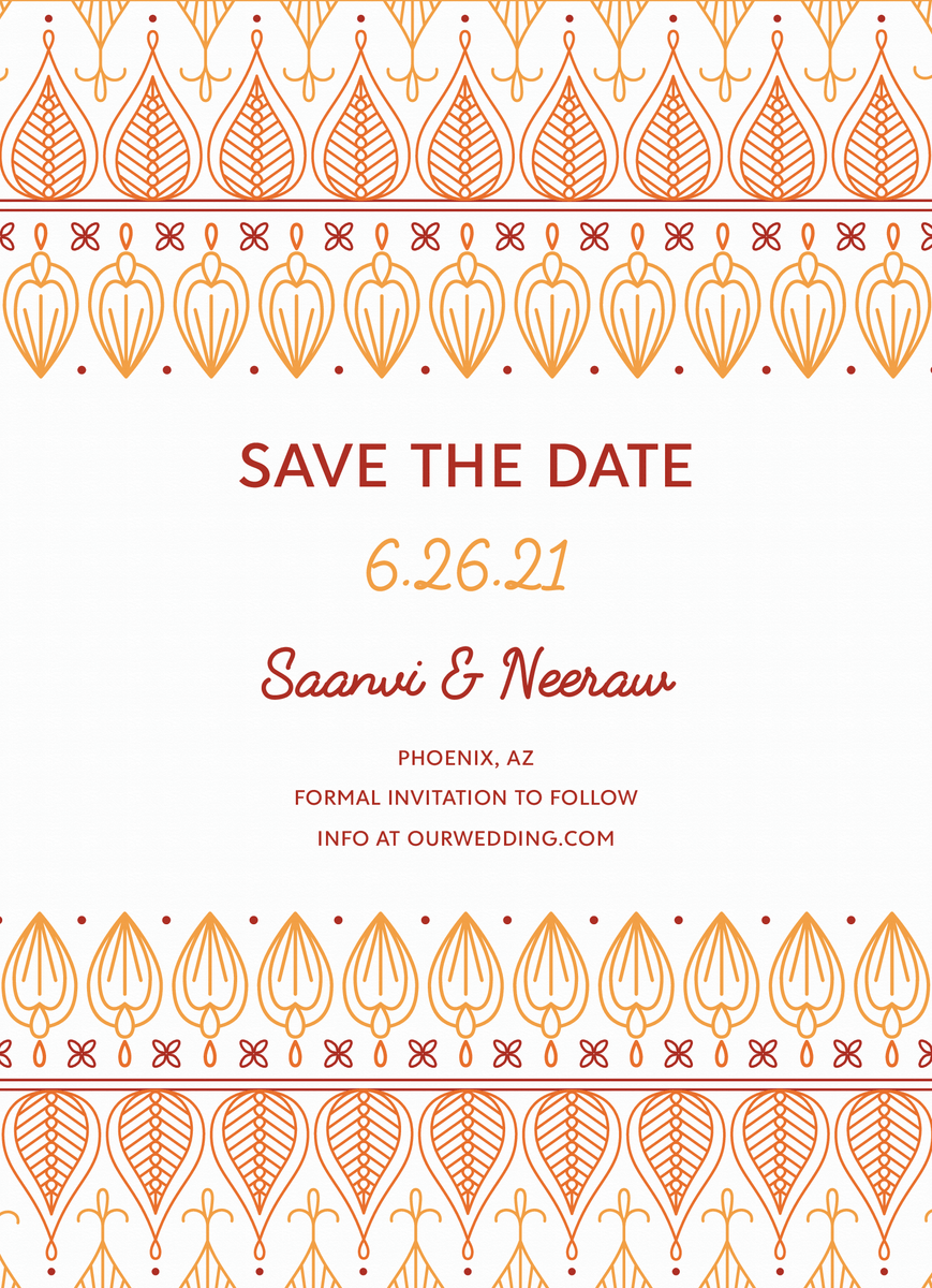 Ochre Ornament Save The Date